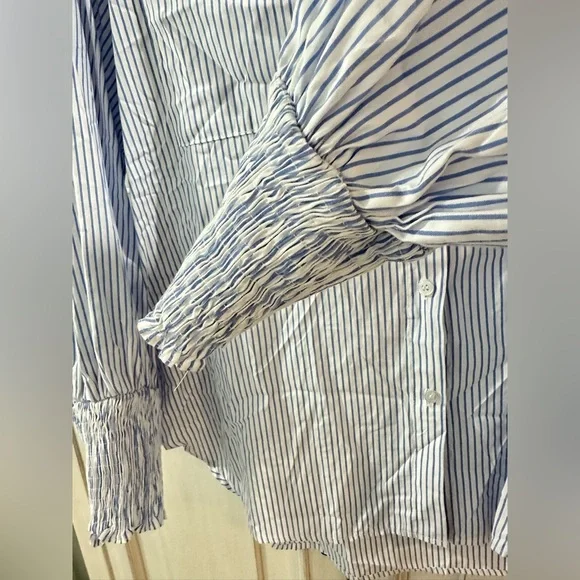 NEW never worn SZ XL Dokotoo Blue and White Striped Button-Up Shirt - Picture 3 of 8
